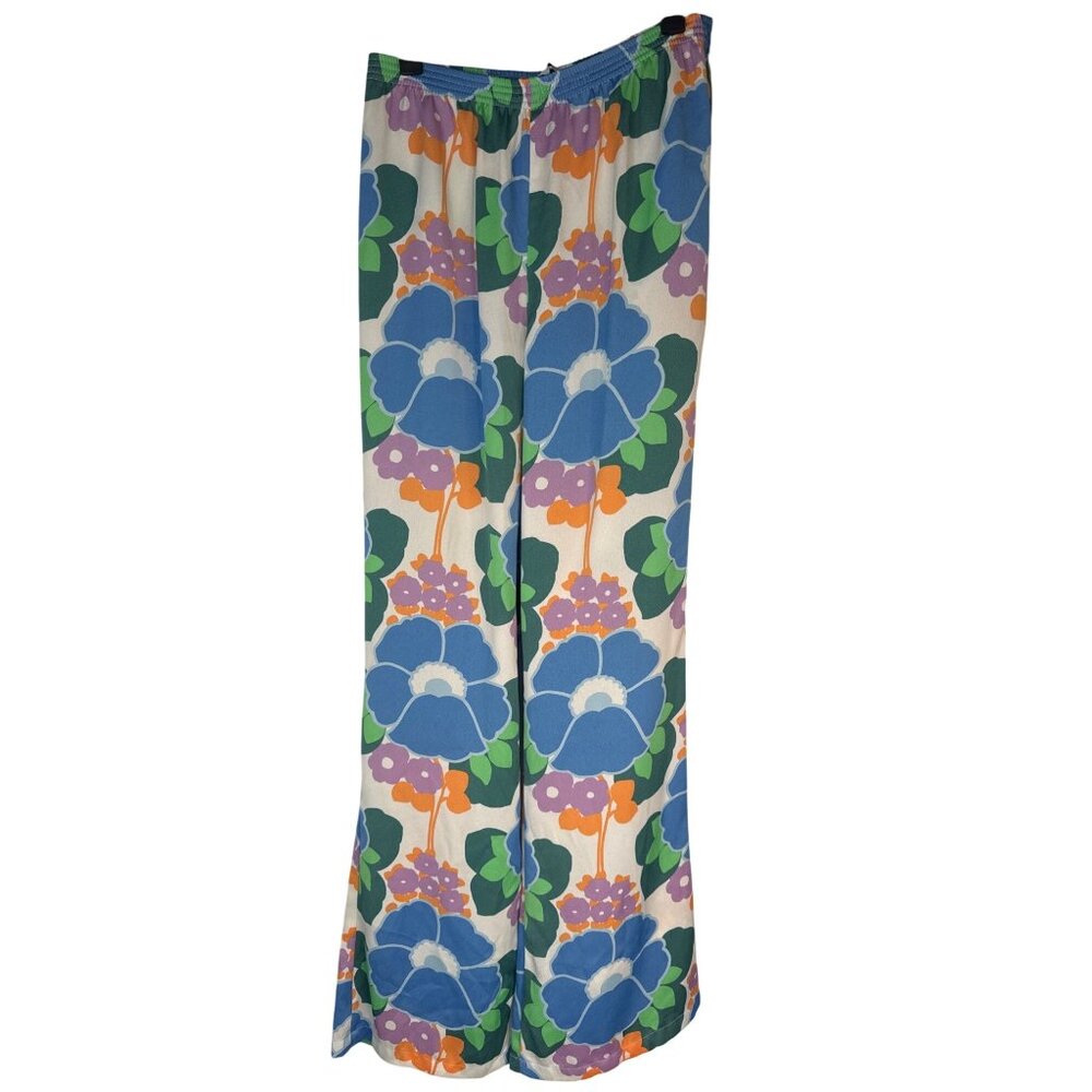 2/$30 Zara XS Wide-Leg Floral Print Pants Elastic Waist